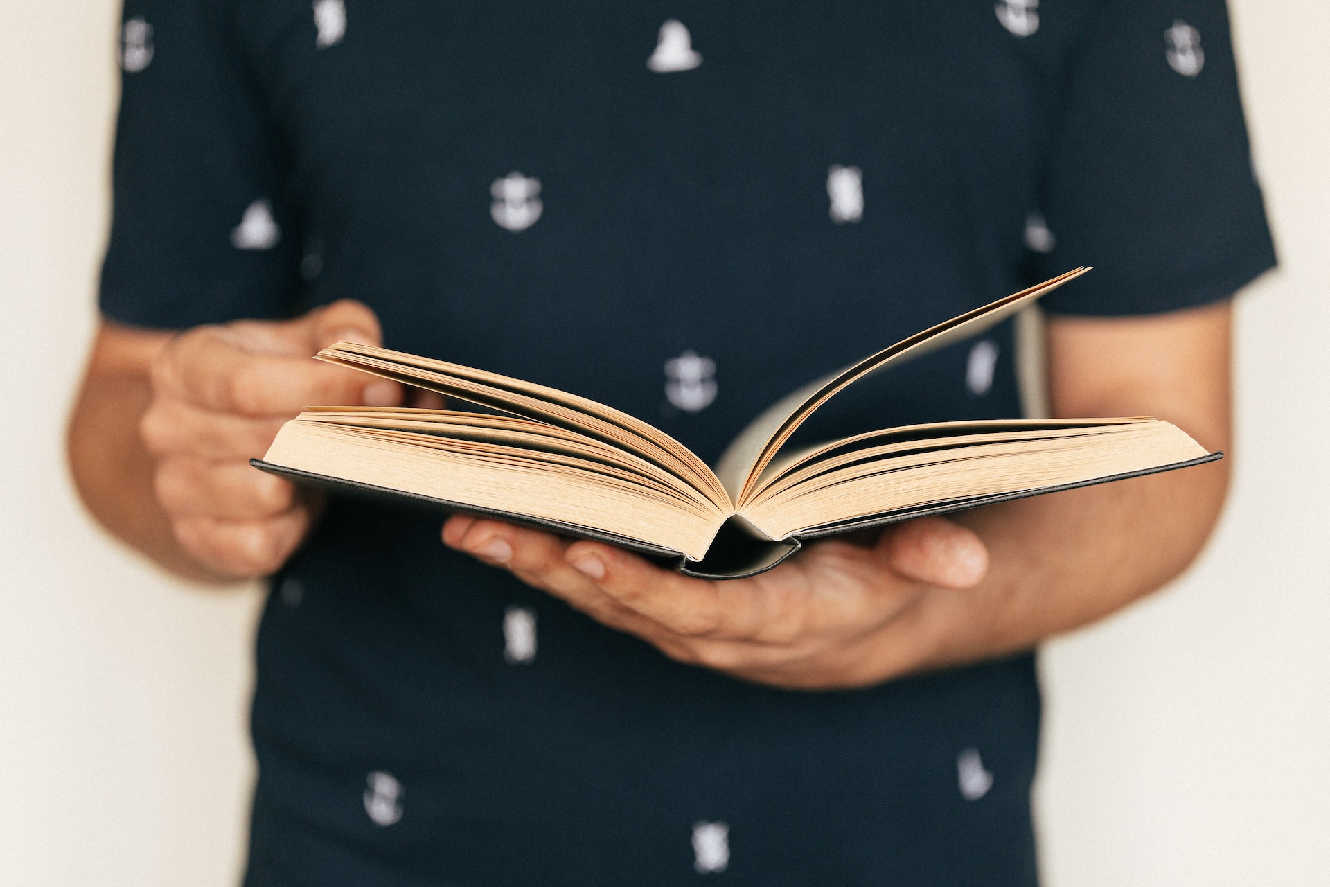 A man reading a book.