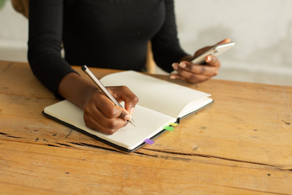 A woman implementing a beta reader's feedback. 